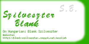 szilveszter blank business card